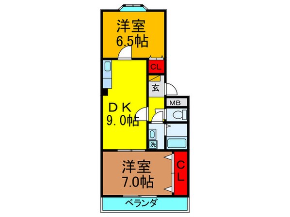 グランプエンテセルカ西町の物件間取画像